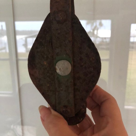 Vintage Two Sheaves Block and Tackle Industrial Farm Steampunk - Picture 5 of 6